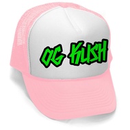 Men's Green Graffiti OG Kush Hat PLY B1100 Pink/White Trucker Hat