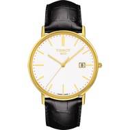【TISSOT 天梭】18K金 Goldrun 石英錶-白x黑/38mm(T9224101601100)