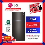LG Fridge GN-H602HXHC 516L 2 Door Top Freezer Fridge / Refrigerator / Peti Sejuk 2 Pintu with DoorCooling+ (Installation / Unboxing available within JB / Skudai / Pasir Gudang / Pulai / Kulai / Ulu Tiram Area Only)