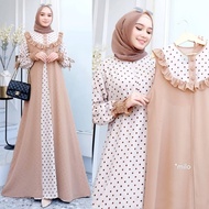 KIMIKO DRESS / BAJU GAMIS WANITA TERBARU / GAMIS WANITA TERKINI MODEL KIMIKO SET / DRESS MOTIF POLKA APLIKASI INNER DI PISAH / DRESS WANITA TERBARU / GAMIS WANITA EDISI LEBARAN 2022 / KIMIKO DRESS SET OUTER / DRESS WANITA TERLARIS MODEL TERBARU