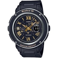 【CASIO 卡西歐】BABY-G 耀眼流星雙顯計時錶/神秘黑(BGA-150ST-1A)