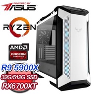 華碩系列【ANGEL】AMD R9 5900X十二核 RX6700XT 電競電腦(32G/512G SSD)