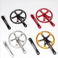 Direct sales Bicycle Crankset Integrated Single Crankset Crank 45T 47T 53T 56T 58T BCD 130mm For Folding Bike Bicycle Parts
