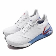 【adidas 愛迪達】慢跑鞋 UltraBoost 20 台北限定 男女鞋 TPE City Pack 態度 情侶跑鞋 白藍紅(FX7816)