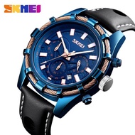 SKMEI Men Watch Original Leather Retro Waterproof Wrist Watch For Man Men jam tangan lelaki 9189
