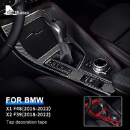 Carbon Fiber for BMW X1 F48 X2 F39 Accessories Interior Trim Car Gear Shift Panel Cover Stickers