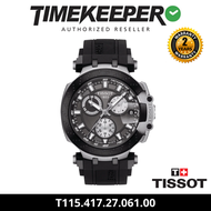 TISSOT T-RACE CHRONOGRAPHT 316L Stainless steel case with black PVD coating Black Silicon Strap - T115.417.27.061.00