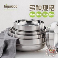 免運 大號家用304不銹鋼碗湯面碗隔熱飯碗大碗泡面碗帶蓋