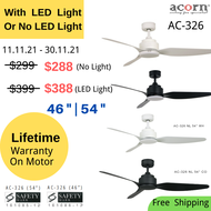 ACORN Ceiling Fan with Light AC326 With Remote Control  46 inch 54 Inch AC Fan Wall Fan 360 Revolving 6 Speed with Remote Control For HDB Condo Balcony Kitchen Laundry Maid Room Silent ceiling fan living room dinning room bedroom ampm