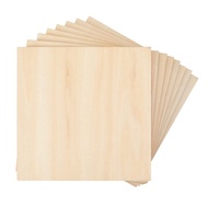 8 Pack Unfinished 6x6 Wood Squares, Thin 1/4" Basswood Plywood for DIY Crafts, Wood Burning