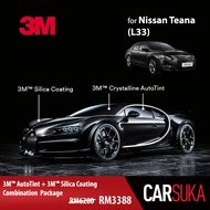 [3M Sedan Gold Package] 3M Autofilm Tint and 3M Silica Glass Coating for Nissan Teana (L33), year 2014 - 2019 (Deposit Only)