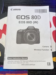 Canon EOS 80D Basic Instruction Manual 佳能EOS 80D 說明書