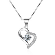 925 sterling silver love heart necklace for women, 45mm ladies necklaces and pendants 5A Cubic Zirconia for birthday thanksgiving Christmas Valentine's Mother's Day Gift