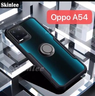 CASE OPPO A54 2021 MEWAH PREMIUM ORIGINAL CLEAR BENING RING STAND STANDING HARD COVER SILIKON CASING HANDPHONE SOFTCASE