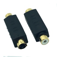 S-Video Male to RCA Female Composite Video Adapter Plug Converter, Mini Din 4 PIN Coupler Extension Connector Adapter