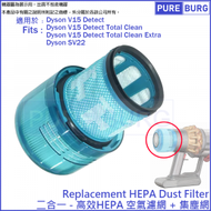 適用於Dyson V15 SV22 Detect Total Clean Extra無線吸塵機後置HEPA 代用濾網濾芯 Part # 970013-03