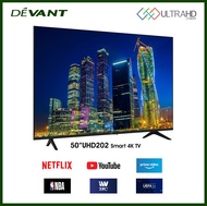 DEVANT 50-inch 50UHD202 Smart 4K TV with Wall Bracket - Pre-loaded with Netflix, YouTube and Anyview Cast App