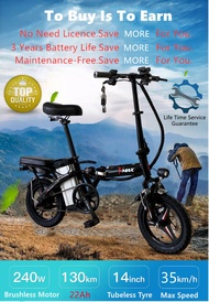 Vmax Electric Bike G3 Php No1 Protable Folding Bike Pedal Assist Folding Ebike Tubeless Tires Lithium Battery(8A and 22A） 48V 240watts Brushless Motor