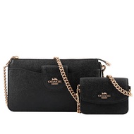 【COACH】Poppy 防刮皮革附小袋斜背包(黑色) C0737 IMBLK