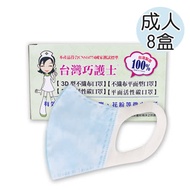 台灣巧護士 3D立體成人醫療用口罩50入-藍色x8盒加碼送乾洗手噴霧120mlx1