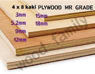 4x8 kaki PLYWOOD full sheet 3mm , 6mm , 9mm, 12mm, 15mm, 18mm  PLYWOOD/PAPAN lapis Grade A.MR grade 4kaki x 8kaki