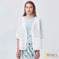 【MON’S】波浪袖造型亞麻外套