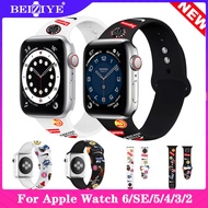 สายนาฬิกา For apple watch series 6 se band สายรัดซิลิโคนกีฬา For Apple Watch 6 SE ซีรีส์ 5 4 3 2 1 Strap 40mm 44mm 38mm 42mm Wrist Bracelet Band สายรัดซิลิโคนสำหรับกีฬา Replacement Strap