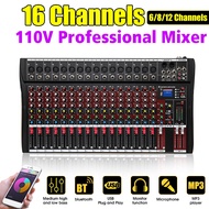 6/8/12/16 Channel Audio Mixer 6 Music Modes USB bluetooth Mixing Console Amplifier Computer Playback Phantom Power