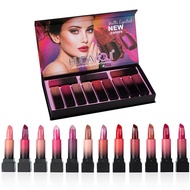 HUDA MOJI ลิปสติกเนื้อแมท,ลิปกลอสเนื้อเรียบไม่ติดทนนาน12แพ็ก