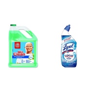 Mr. Clean Multipurpose Cleaning Solution with Febreze, 128 oz. &amp; Lysol Toilet Bowl Cleaner Gel, For Cleaning and Disinfecting, Bleach Free, Ocean Fresh Scent, 24oz