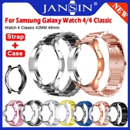 Watch Case + Metal Strap For Samsung Galaxy Watch4 Classic 42mm 46mm Case Protector Wrist Strap Band For Samsung Galaxy Watch 4 Stainless Steel Bracelet Accessory