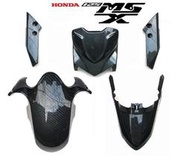 摩托車改裝 MSX125 A款水轉印 仿碳纖維 卡夢 鴨嘴 改裝鳥嘴全套 儀錶風鏡 前土除 倒叉防護殼 五件套MX150