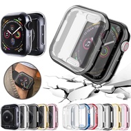 เคสนาฬิกา360 ° สำหรับApple Watch,เคสป้องกันหน้าจอTPUใสแบบนิ่มสำหรับI Watch 4 3 2 1ขนาด42มม. 38มม. 40มม. 44มม. แฟชั่นสีสดใส