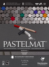 Clairefontaine Pastelmat Glued Pad - Palette No. 6 - (7 x 9 1/2 Inches) 18 x 24 cm - 360g - 12 Sheets - Charcoal Grey