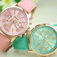 ∏■Geneva Celine Leather Wrist Watch