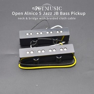 เปิด Alnico 5 Jazz JB Bass Pickup Neck Or Bridge Pickup Braided Cloth Cable For 4 String Bass Parts