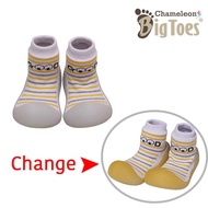 รองเท้าเด็ก รองเท้าเด็กชาย รองเท้าเด็กผู้หญิง Bigtoes - Chameleon ลาย Stripe Yellow รองเท้าเปลี่ยนสีได้ เมื่อโดนแสงแดด (UV) Made in Korea