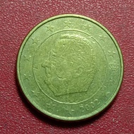 Koin Belgia 50 Euro Cent - Albert II tipe 1