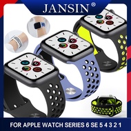 ใหม่ซิลิโคนระบายอากาศกีฬาวงดนตรี for Apple Watch Series 5 4 3 2 1 42MM 38MM สายยาง For Apple Watch 5 4 3 40mm 44mm Sports Accessories