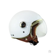 華泰 安全帽 K-808A 素色 白 金緻風 飛行帽 K808A 半罩 全拆洗 金色邊框 透氣 輕量 涼感《比帽王》