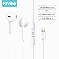 🔥 KIVEE【รับประกัน 1 ปี】หูฟัง120CM หูฟัง iPhone ของแท้ แบบสาย หูฟัง ของแท้ Lightning หูฟังไอโฟน สำหรับ iPhone 7 8 plus xs xr x 11 12 13Pro Max ipad