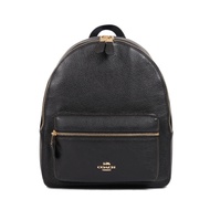 COACH 荔枝紋皮革後背包(中型-黑色)