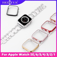 Bling Diamond Protective Case For Apple Watch SE 6 5 4 40MM 44mm Case For Apple Watch Series SE 6 5 4 3 2 1 38MM 42mm Aluminum Metal Cover