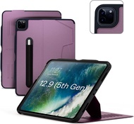ZUGU Case for 2021 iPad Pro 12.9 inch Gen 5 - Slim Protective Case - Wireless Apple Pencil Charging - Convenient Magnetic Stand &amp; Sleep/ Wake Cover (Model #’s A2378, A2379, A2461, A2462) Berry Purple