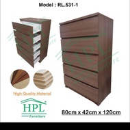 RAK SERBAGUNA 5 SUSUN LACI HPL coklat
