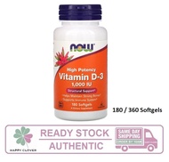 Now Foods, Vitamin D-3 / D3, High Potency, 1000IU, 180 / 360 Softgels