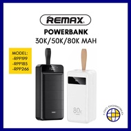 REMAX Powerbank | 30000mAH | 50000mAH | 80000mAH | Built-in cable