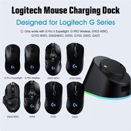 Metal RGB Mouse Charging Dock For Logitech Magnetic Wireless Mouse Charger G Pro X Superlight G 403 502 703 903 HERO Pro WIRELES