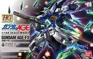 【ของแท้100% จากญี่ปุ่น】ชุดสูทพกพา HG Gundam AGE Gundam รุ่น AGE-FX 1/144รหัสสีโมเดลพลาสติก