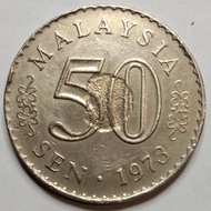 Error koin 50 sen Malaysia tahun 1973